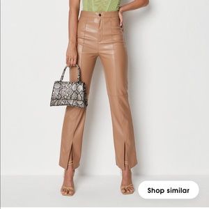 Missguided mocha faux leather pants